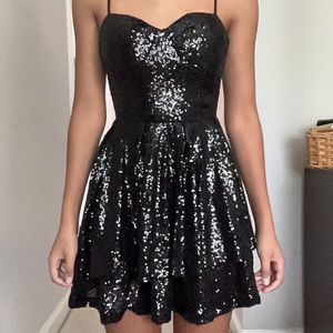 Windsor Stop and Stare Sequin Skater Dress Black
